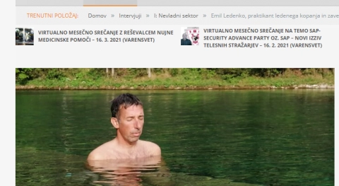  Emil Ledenko, praktikant ledenega kopanja in zavestnega dihanja 