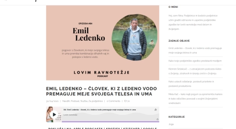 EMIL LEDENKO – ČLOVEK, KI Z LEDENO VODO PREMAGUJE MEJE SVOJEGA TELESA IN UMA