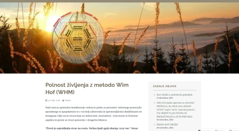 Polnost življenja z metodo Wim Hof (WHM)